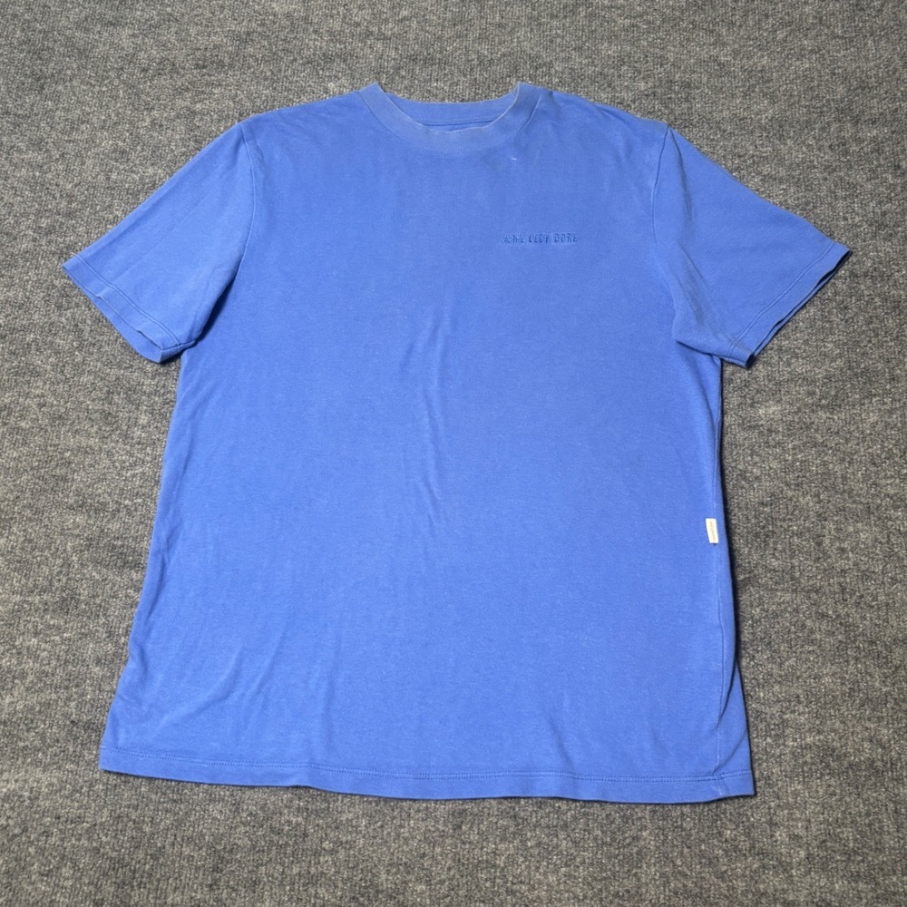 Aime Leon Dore T-Shirt Mens Small Blue Tonal Logo Embroidered ALD Streetwear